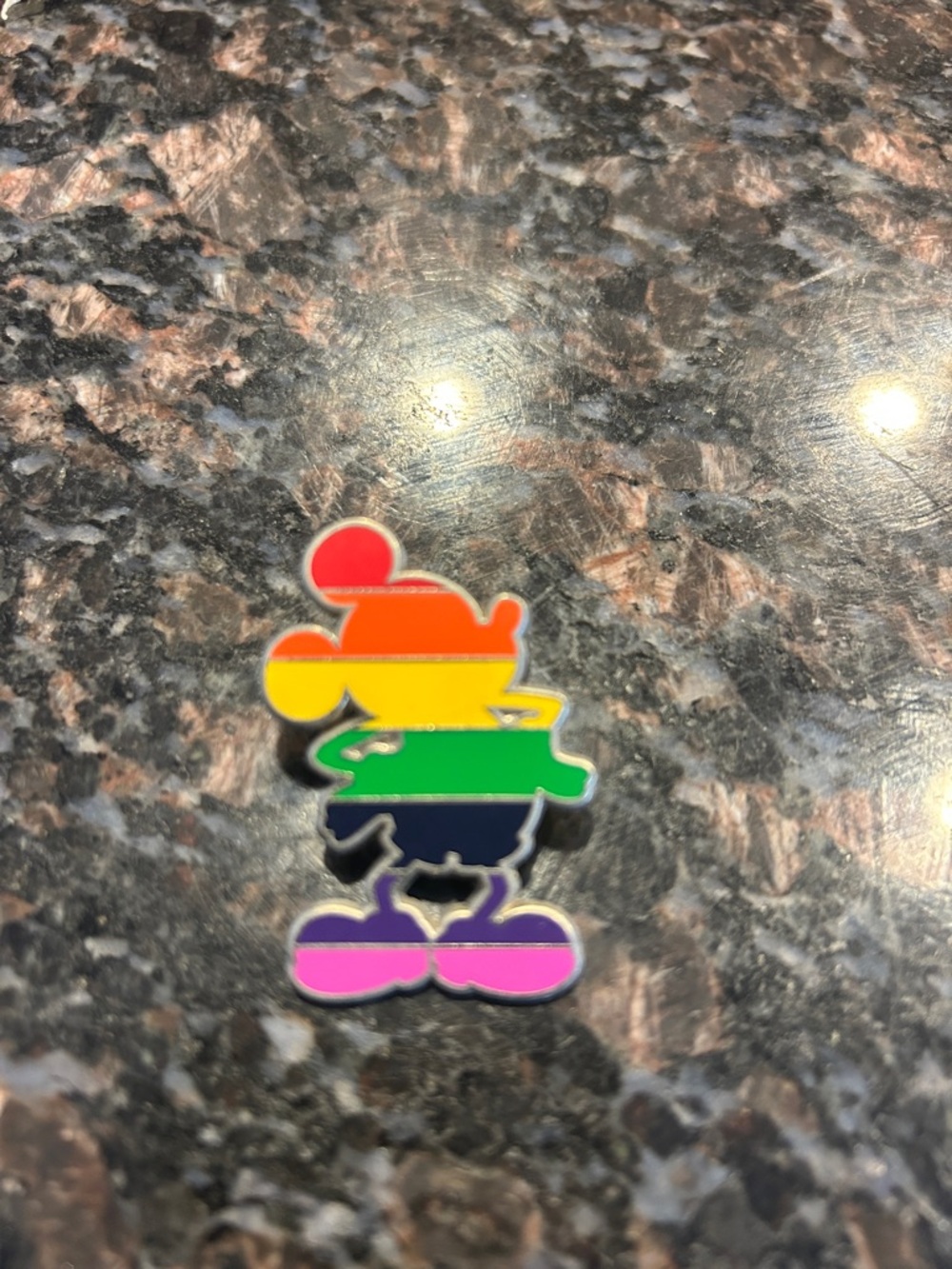 Rainbow Striped Character Enamel Pin